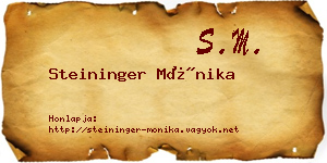 Steininger Mónika névjegykártya